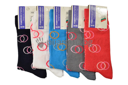   Дамски памучни чорапи кръгове 36/40 - 5 бр./пакет